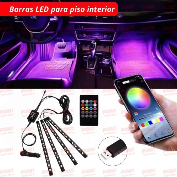 Cintas LED Para El Piso Interior Del Carro 4 Uni