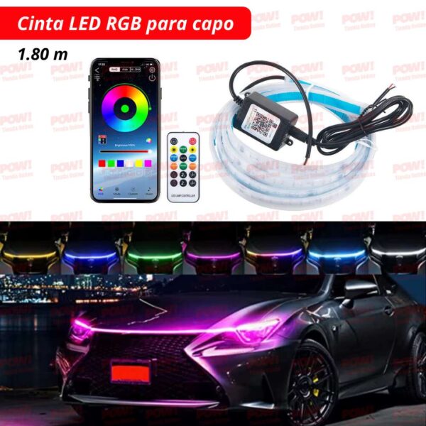 Cinta LED RGB Para Capó 1.80 Metros +APP