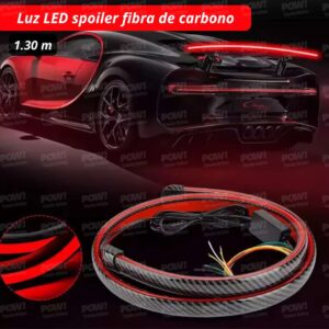 Luz LED Spoiler En Fibra De Carbono 1.30 Metros / Baúl
