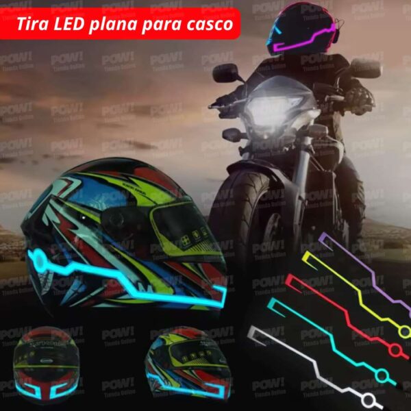 Tira LED Plana Para Casco De Moto 2Unidades