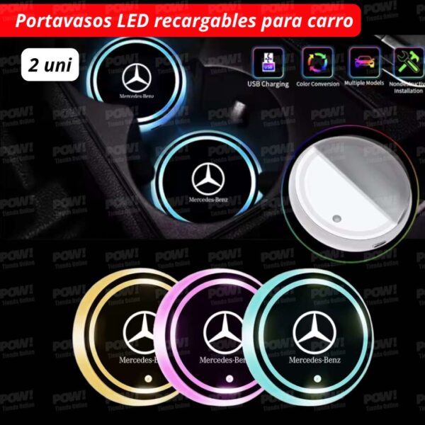 Portavasos LED Recargables Con Logo 2Un