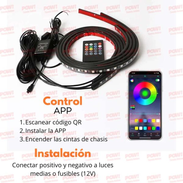 Cintas LED Para Chasis De Carro APP Y Control - Image 5