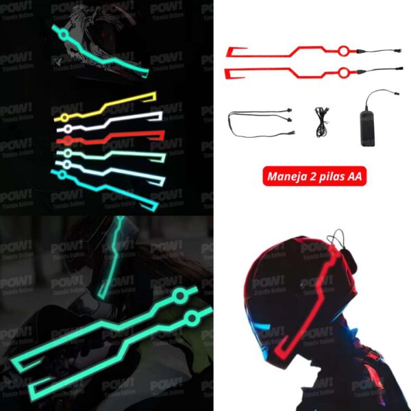 Tira LED Plana Para Casco De Moto 2Unidades - Image 2