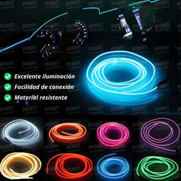 Hilo De Neón Para Millare / Tablero De Carro 5 Metros - Image 2