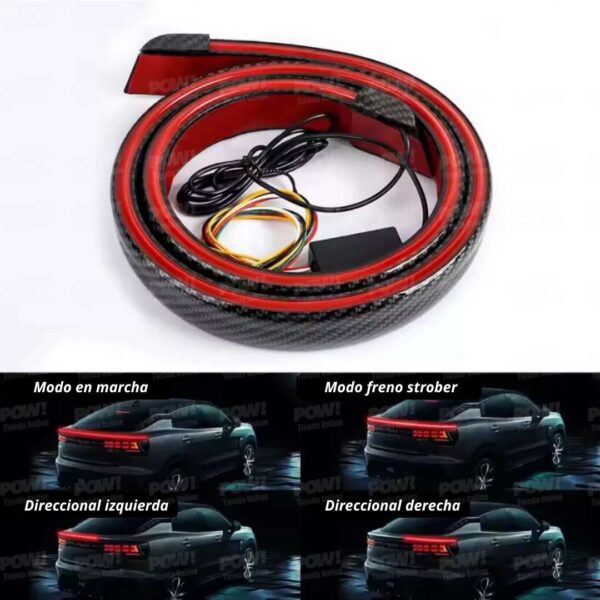 Luz LED Spoiler En Fibra De Carbono 1.30 Metros / Baúl - Image 2