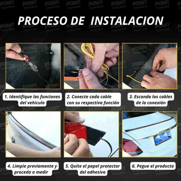 Luz LED Spoiler En Fibra De Carbono 1.30 Metros / Baúl - Image 3