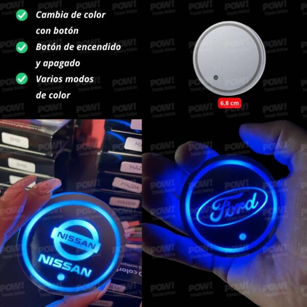 Portavasos LED Recargables Con Logo 2Un - Image 5