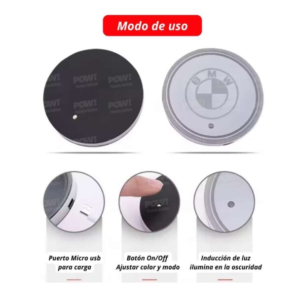 Portavasos LED Recargables Con Logo 2Un - Image 6