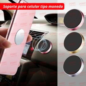 Soporte para celular tipo moneda con imán