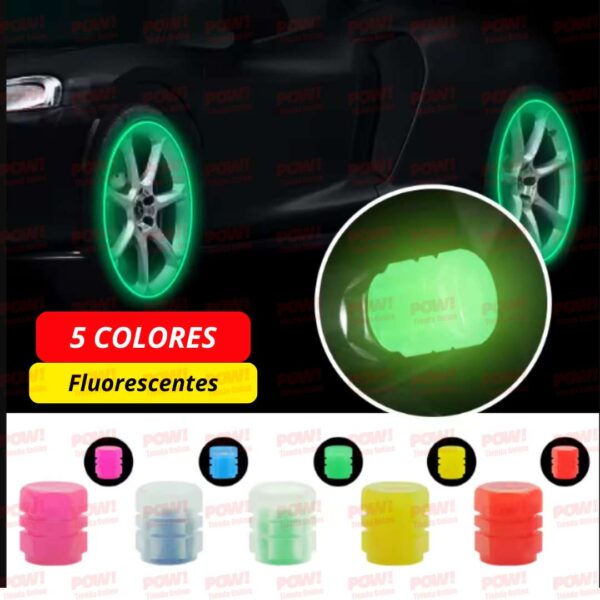 Tapaválvulas Fluorescentes Neón – Pack x4 - Image 4