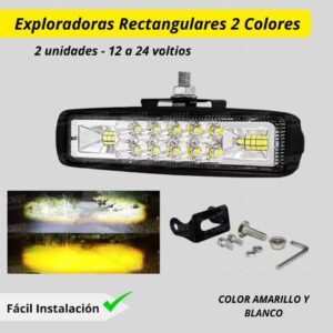 Exploradoras rectangulares LED 2 colores 2UN